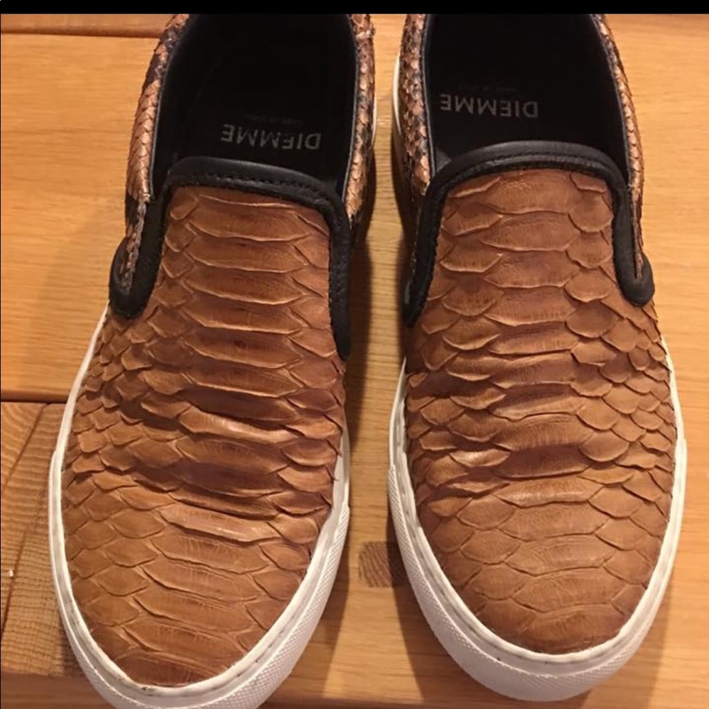 Size 38 diemme snakeskin slip on sneakers